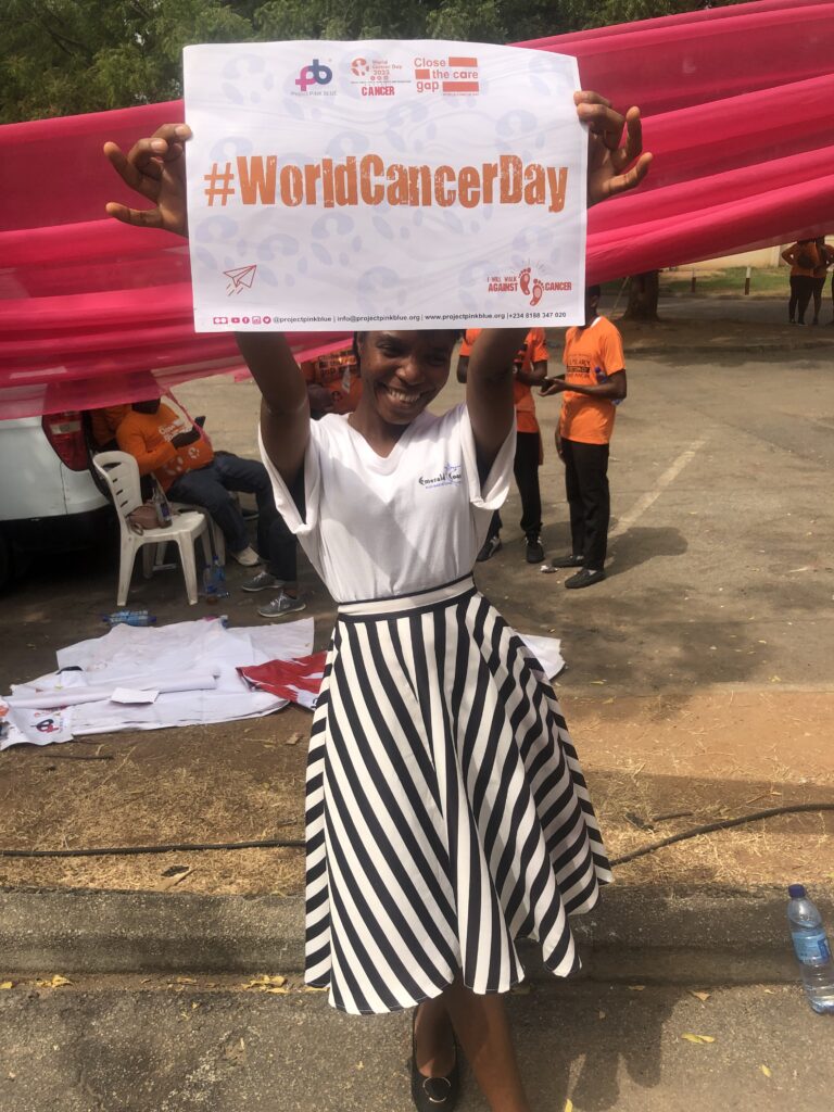 Nurse Miracle Oluchi A participant at the World Cancer Day 2024
